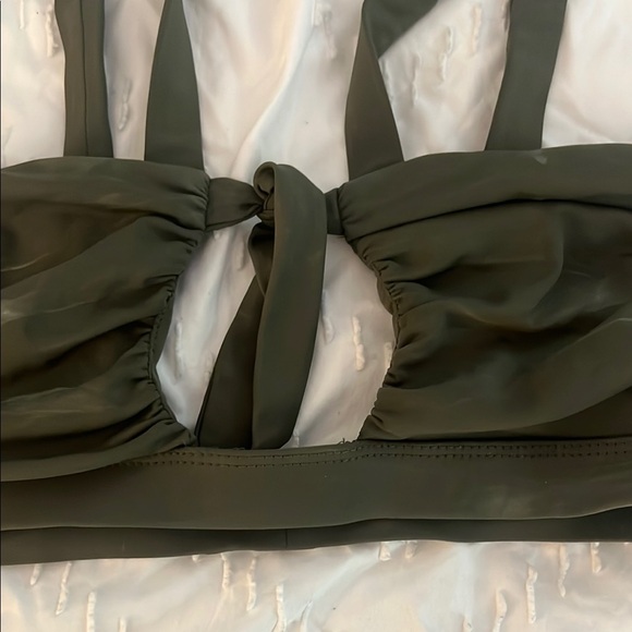 Dark Green Strapless Bikini Top - Picture 2 of 7